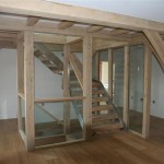 oak and stainless steel stairs